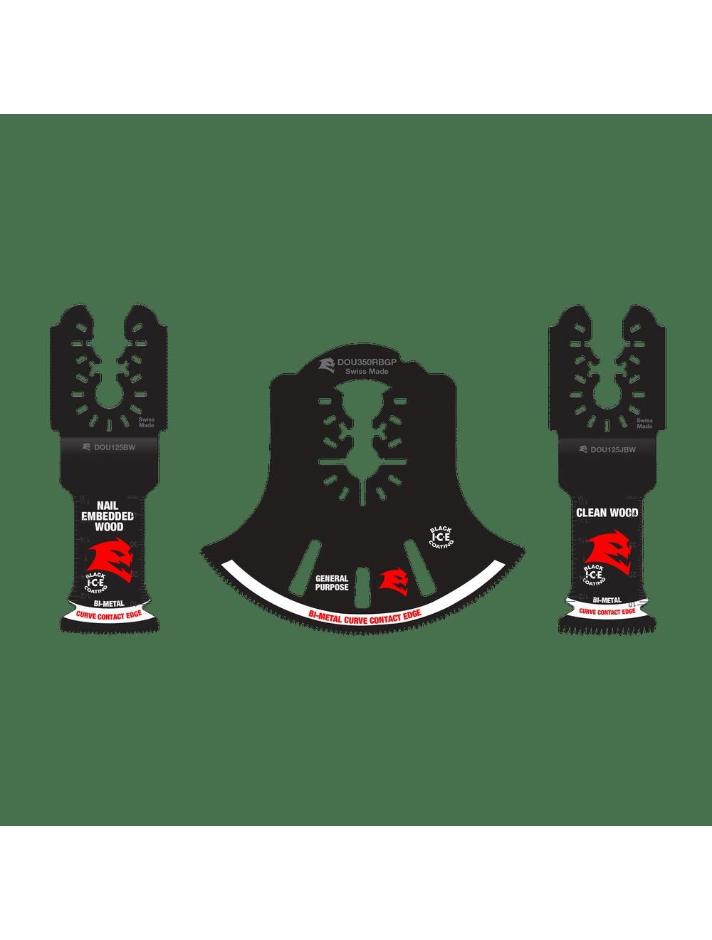 3 pc Universal Fit BiMetal Oscillating Blade Set