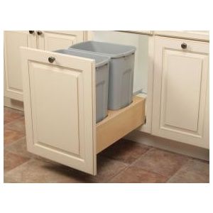 35-quart, platinum finish 2-bin Wood Undermount Wa